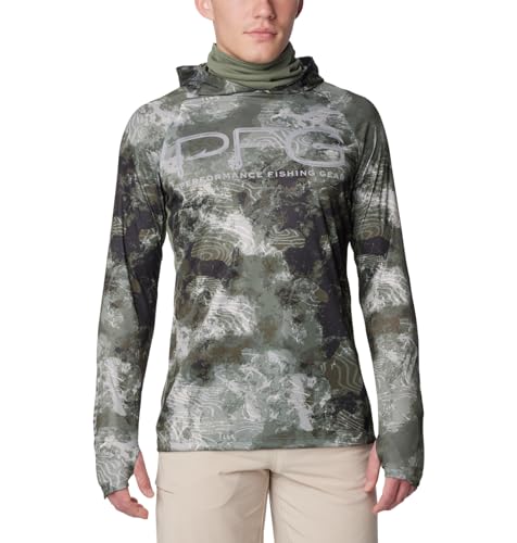 Columbia Men's Super Terminal Tackle Vent Hoodie, Cypress Deepwaters Camo, X-Large