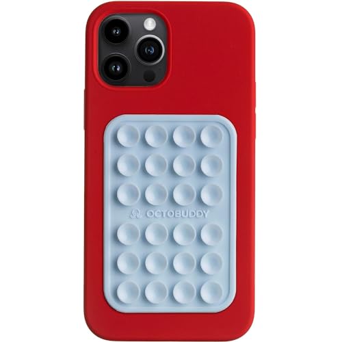 OCTOBUDDY Classic - Silikon-Saugnapf Halterung fürs Handy - rutschfeste Saugnapfhalterung für iPhone und Android - freihändige Handyhalterung für Selfies und Videos - 5 7 cm x 8 2 cm Hellblau