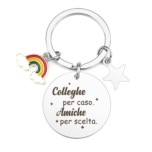 Portachiavi Colleghe per Caso Amiche per Scelta,Regalo Regali per Colleghe Speciali Idee Regalini Regalo Colleghe,Regalo Compleanno Collega Donna Personalizzato Originali Regali Amiche Amicizia Natale