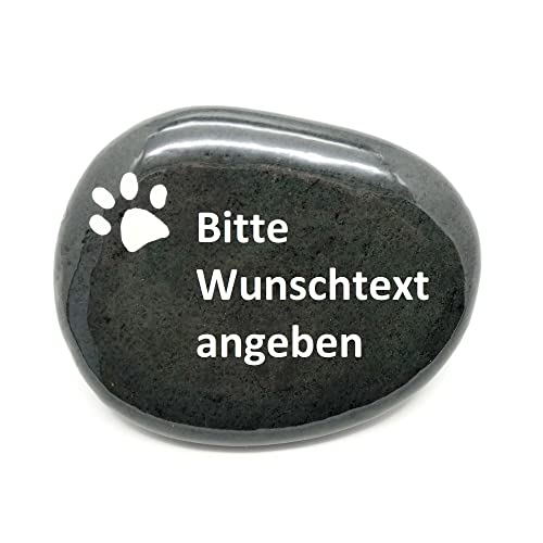 Andys Steinwelt® Tiergrabstein [Mit Wunschtext Personalisierbar!] Gedenkstein für Haustiere mit Tierpfote, Trauerstein ca. 7-8 cm für Hund, Katze & Kleintiere (Würdiges Andenken & Grabbeigabe)