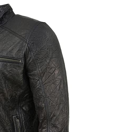 Image of Milwaukee Leather SFM1861 Men's Two-Tone Leather Jacket with Front Zipper Closure