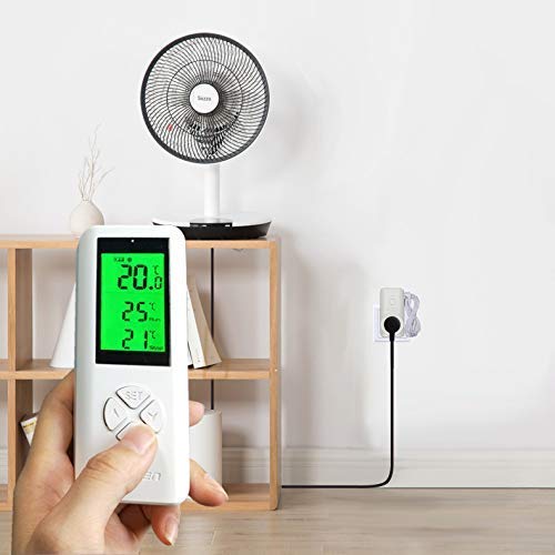 Digiten Wireless Thermostat Outlet, Temperature Controlled Outlet Heating & Cooling Remote Control And Plug-In Receiver, Over 300 Feet Range, With 6Ft Ntc Temp Probe (Outlet Detect Temperature) #TOP6