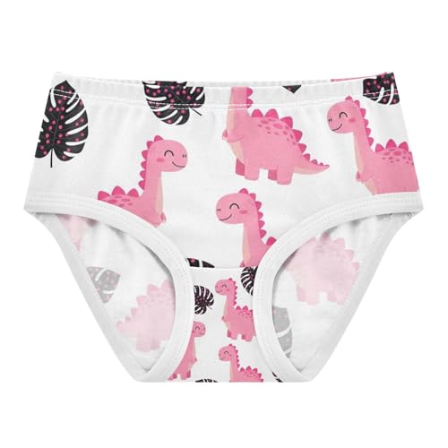 Underwear for Girls, Cute Dinosaurs Pink Toddler Panties, Cotton Underwear Girls, 2T–8 Years