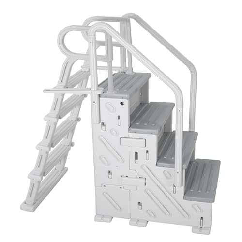 2-in-1 Pool Ladder Set | Modular A-Frame Pool Steps for Above Ground Pools | Versatile Pool Stairs for Inground Pools & Decks | Heavy Duty Independent Use Pool Access Ladder