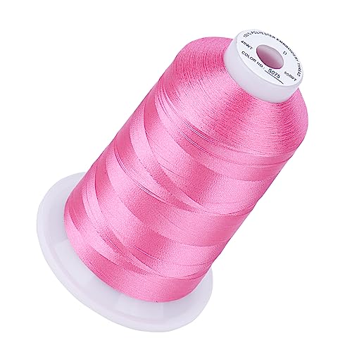Image of Simthread 5500Yds 40WT Polyester Machine Embroidery Thread, Pink S075 | 100% polyester 40WT, 5500Yds /5000M spool for machine embroidery, monograms, patches, apparel & gifts