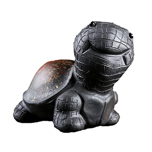 Zisha Tea Pet Turtle Statue Purple Clay Tea Pet Chinese Kungfu Tea Ceremony Decoration Feng Shui Tortoise Ornaments for Home Office Yoga