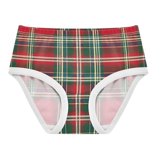 Girls' Hipster Panties Organic Cotton Toddler Underwear for Girls Traditional Tartan Plaid Print