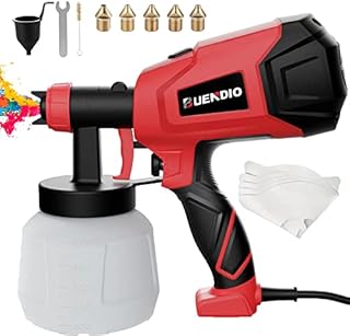 BUENDIO Paint Sprayer, 700W High Power, 5 Copper Nozzles & 3 Patterns, Easy to Clean, HVLP Spray Gun for Furniture, Cabinets, Fence, Garden Chairs, Walls, DIY Works etc. TPX01