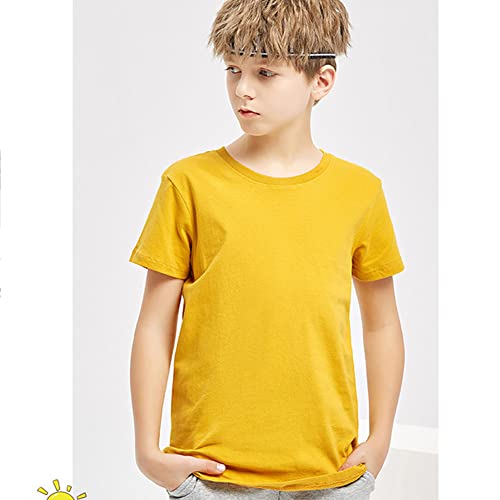 Image of KISBINI Little Girls Boys Short Sleeve T-Shirt Cotton Solid Tees for Toddlers