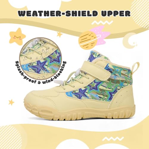 Miniatura 3 de Zepyfxit Botas De Nieve Zapatillas Niño Niña Barefoot Invierno Deportivas Calzado Respetuoso Running Zapatos Deporte Antideslizante Amarillo, 38 Eu