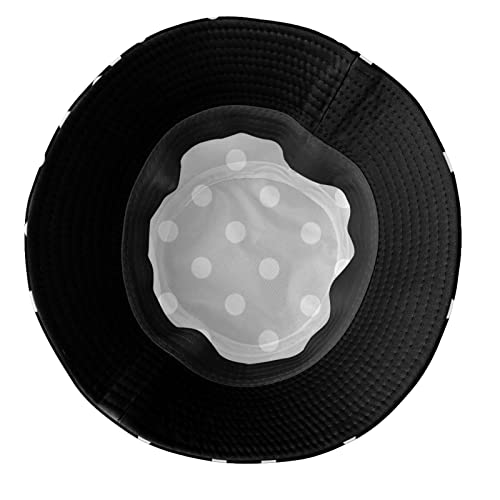 Sombrero Unisex Bucket con Lunares Blanco y Negro miniatura 5