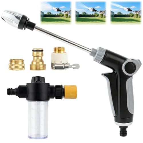 Turbo High Pressure Washer Gun Heavy Duty Garden Hose Nozzle Turn Any Hose into a High Pressure Water Cleaning Jet Multi-Function Water Sprayer for Yard Car Pet Washing & Outdoor Cleaning