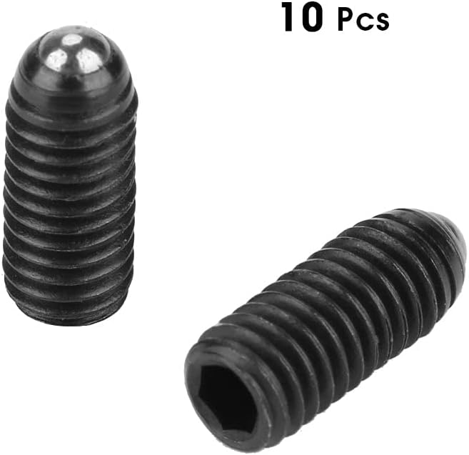 Fafeicy 10pcs M5 Ball Plungers, Carbon Steel Socket Hex Screw Thread Spring Plungers Set for Mechanical Devices, with Easy Installation for Pressure and Positioning (M5*12(10PCS))