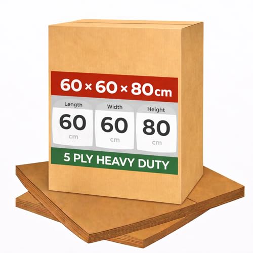 1 Pack 606080 cm 5 Ply Corrugated Cardboard Shipping Box Heavy Duty Packing Box for Moving Storage Courier and E Commerce Packaging