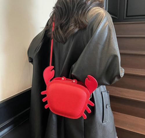 Small Shoulder Bag for Women Cute Crab Shaped Crossbody Bag PU Leather Fashion Handbag Stylish Funny Satchel 20252