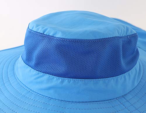 Image of Home Prefer Outdoor UPF50+ Mesh Sun Hat Wide Brim Fishing Hat with Neck Flap