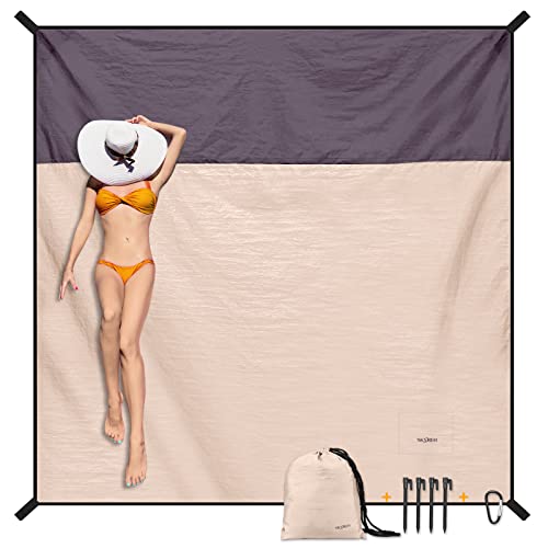 SKYREH Beach Blanket Waterproof Sandproof Large Beach Mat 79