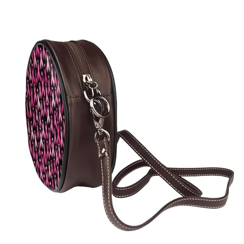 Round Crossbody Purse, Stylish PU Leather Shoulder Bag for Women3