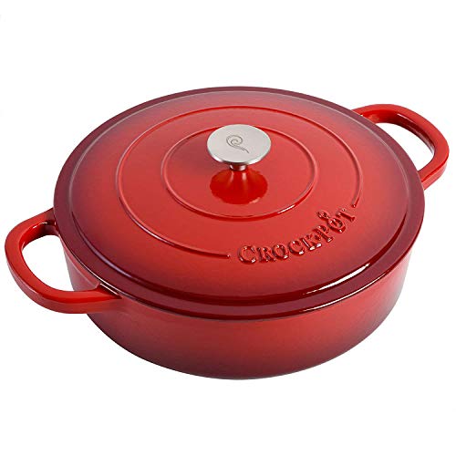 Comparison: Best Enameled Cast Iron Braiser 6 Crock-Pot Crock Pot Artisan Enameled Cast Iron Braiser W/Lid, 5 Quart, Scarlet Red