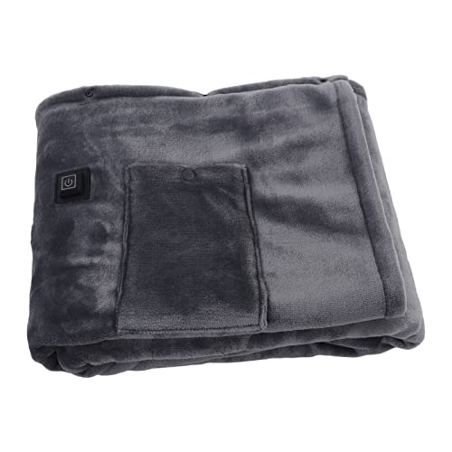 Heated Blanket, 5V 10W USB Quick Heating 3 Setting Cozy Soft Fleece Electric Throw, Machine Washable Thicken Electric Blanket, Shawl Blanket Throw Gift for Christmas(55.1x31.5in-Grey)