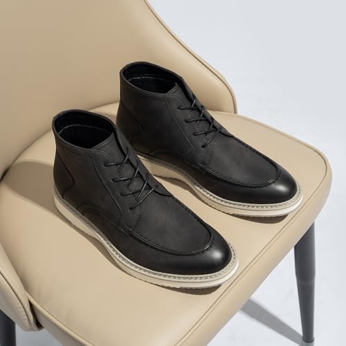 CGRRBW Men's Classic Dress Casual Chukka Boots Mid Top Sneakers Moc-Toe3