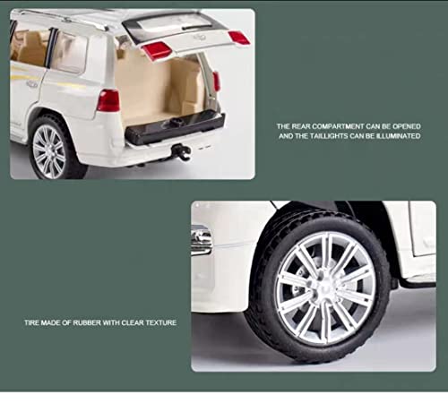 Image of SPITEN Toyota Land Cruiser SUV 1:24 Diecast Scale Model Alloy Metal Pull Back Toy car for Kids with Openable Doors & Light, Music Toy Vehicle - Colors as Per Stock(Multicolour)