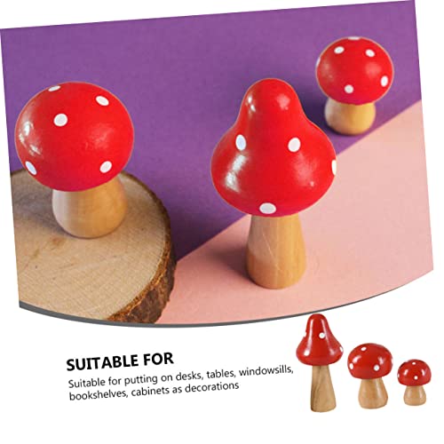 Toddmomy 12 Unidades Cogumelo De Madeira Simulado Mini Cogumelo Fada Decoração De Cogumelo De Madeir