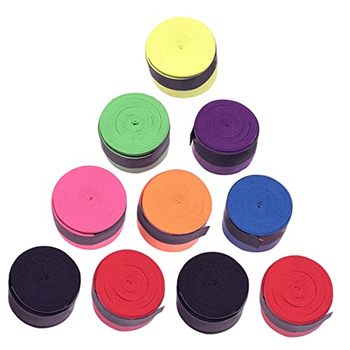 VANZACK Tennis Grip Tape 10 Rolls Featuring Holes for Increased Grip Softness Sweat Absorption Sturdy Non-Slip Versatile for Tennis Badminton Squash