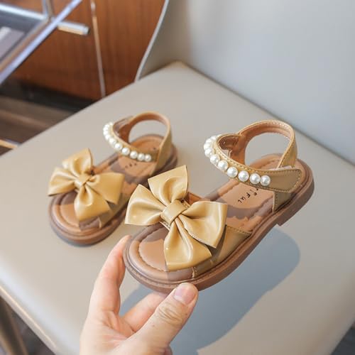 IWIHMIV Girl's Sandals Flat Sandals Dressy Ankle Strap Cute Bow Summer Vacation Comfortable Soft Bottom Beach Shoes3