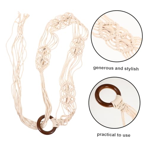 Women Bohemian Waist Belt Shell Decoration Woven Costume Accessory for Skirts Jeans Stylish Belt for Teen Girls and Women for Her3