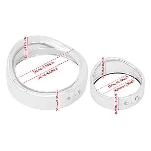Hdbubalus 7“Headlight Trim Ring 4 1/2" Fog Light Trim Ring Visor Style Decorate Ring Fit For Harley Touring Road King Street Glide Electra Glide Chrome #TOP3