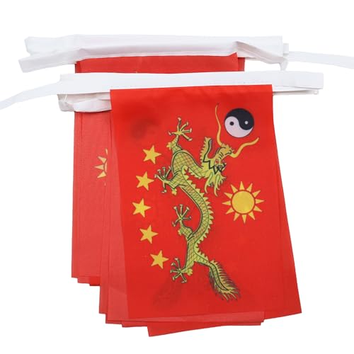 Image of AZ FLAG Imperial China New 6 meters BUNTING Flag 20 flags 9'' x 6'' - imperial Chinese STRING flags 15 x 21 cm
