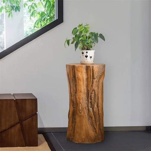 Table d'exposition pour bonsaïs imitation bois et socle de plantes