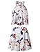 Women's Floral Printed Summer Dress Romper Boho Playsuit Jumpsuits Beach 2 Piece Outfits Top with Shorts,Beige,Small