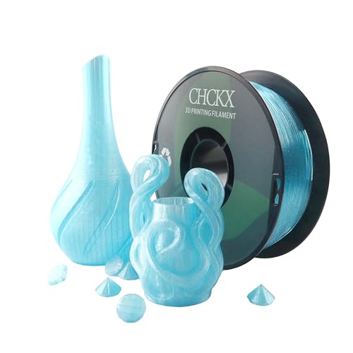 CHCKX Crystal Rainbow PLA 3D Printer Filament, Dimensional Accuracy +/- 0.02 mm, 1kg (2.2lbs), 1.75 mm, Rainbow Blue