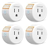 GHome Smart Mini Smart Plug, WiFi Plug Outlet Timer Smart Socket, Plugs Work with Alexa and Google Home, APP Control, No Hub Required, ETL FCC Listed, 2.4GHz WiFi Only
