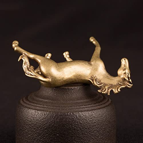 Set de 2 estatuas de caballo de bronce decorativas miniatura 4