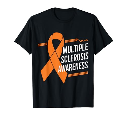 Support Multiple Sclerosis Awareness Month Orange Ribbon T-Shirt