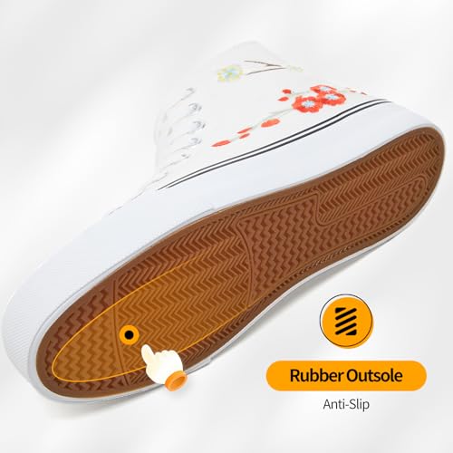 Image of ZGR Womens High Top Canvas Sneakers,Lace-up Canvas Shoes,Casual Tennis Walking Shoes