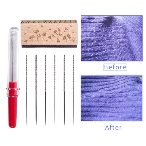 Set de costura de 8 piezas con cabeza moleteada y cepillo Daisy para reparación de enganches 7