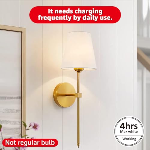 Blueye LB233002 Rechargeable Battery Operated Light Bulb,2Packs,300Lm,40W Equivalent,E26 Detachable Charging(E12 Available),4 Color Temperature,Remote Control Puck Emergency Lamp,Timer,Dimmer,For Non-Hardwired thumb #3