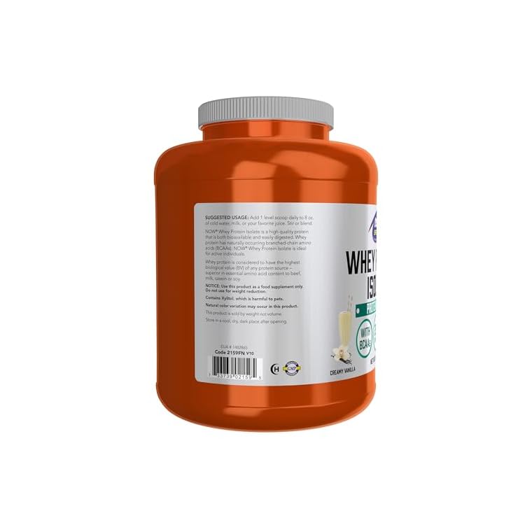 NOW Foods Sports Nutrition, Whey Protein Isolate, 25 g With BCAAs, Creamy Vanilla Powder, 5-Pound - Image 4