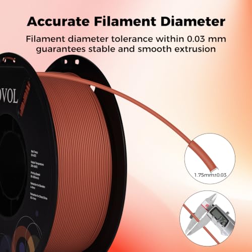 Image of Sovol 3D Printer Matte PLA Filament 1.75mm 1KG (2.2lbs), Coral Red