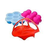 2 Mini Egg Bites Tray for 3 qt Instant Pot Accessory - Silicone Steamer with Handles Included for...