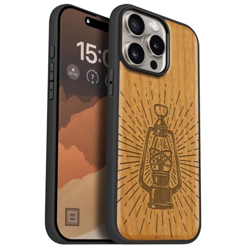 Coque Bois iPhone 15 Pro Max antichoc compatible avec chargeur Magsafe