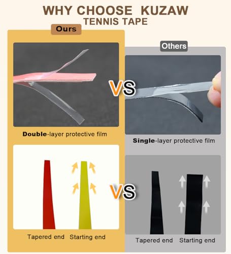 KUZAW 3 Pack Ultra Tacky Overgrip, Tennis Racket Grip Tape - Gradient Color Non-Slip Wrap for Tennis/Pickleball/Badminton/Golf/Baseball Bat, Sweat-Absorbing Cushion Universal Handle Tape (3X Pink) - Thumbnail 4