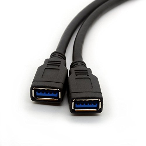 Nightwolf Black 16 Inch Single Port Usb 3.1 Type C Usb-C Female To Usb 3.0 Motherboard 19Pin Header Y Splitter Cable #TOP3