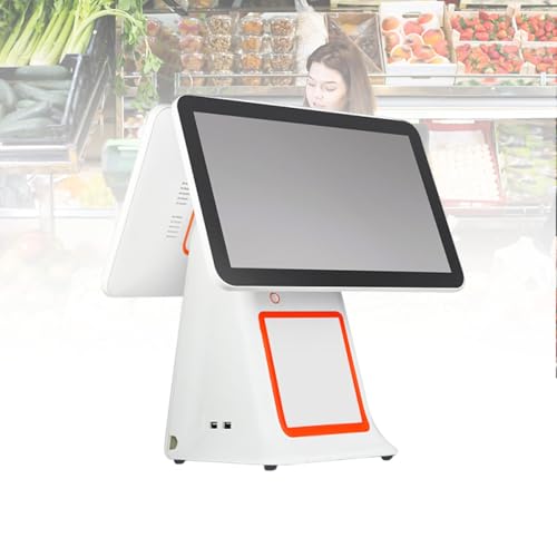 2026 Upgraded Version All-in-One Touch Screen POS System with 15.6” Display, Dual Monitor Setup, 2GB ramme, 32G SSD, POS Cash Register for Business Checkout