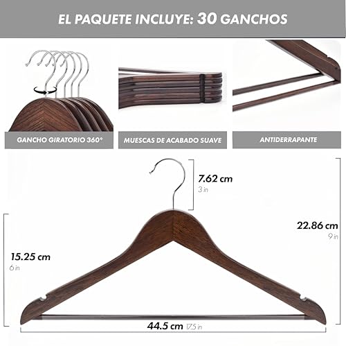 Opiniones y reviews de Ganchos de Madera para Ropa los 10 mejores. 8 Imagen adicional