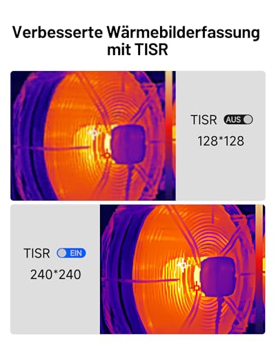 TOPDON TC004 Mini Wärmebildkamera, 240x240 IR-Auflösung Handheld Thermal Camera, 15-Stunden Akkulaufzeit, 25Hz Bildwiederholrate, -20℃ bis 450℃ Temperaturbereich, Hoch-/Tief-Temperaturalarm
